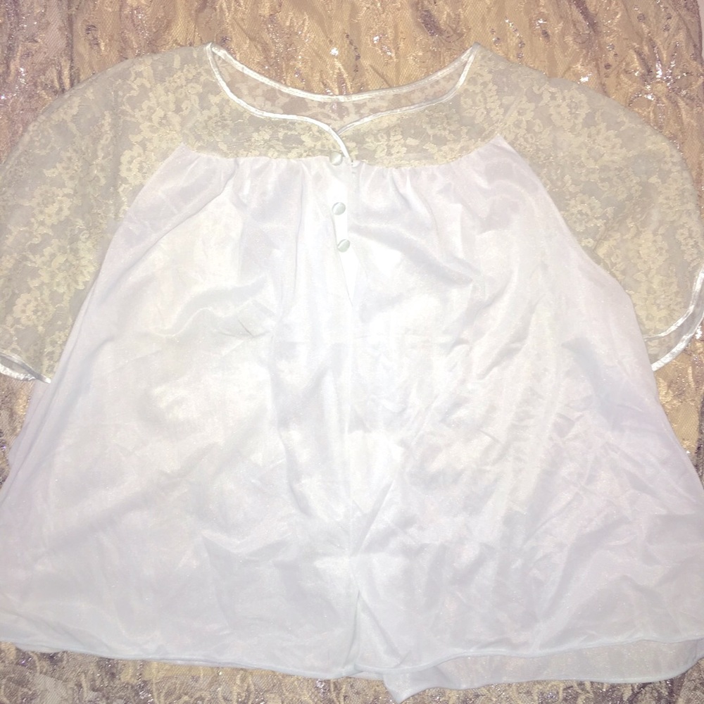 Van Roalte tulle peekaboo Retro rockabilly pinup mod Robe Peignoir Bed-jacket